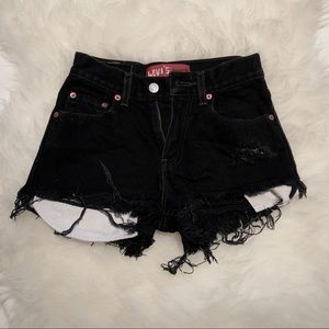Vintage Levi’s black denim shorts